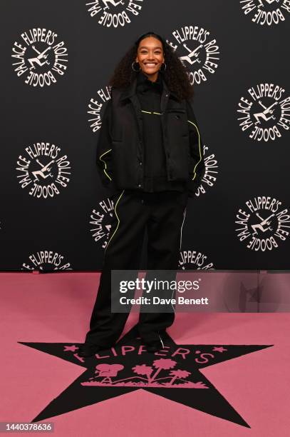 Cheyenne Maya-Carty aka Chey Maya attends the launch of Flipper's Roller Boogie Palace on November 9, 2022 in London, England.