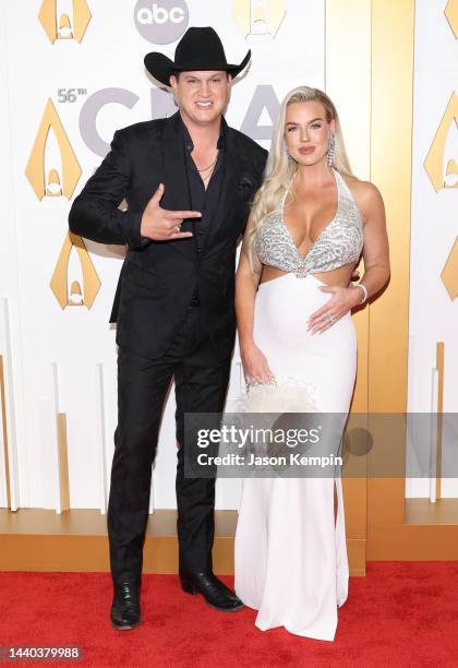 Jon Pardi and Summer Ducan attend The 56th Annual CMA Awards at Bridgestone Arena on November 09, 2022 in Nashville, Tennessee.