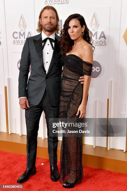 Dierks Bentley and Cassidy Black Bentley attend The 56th Annual CMA Awards at Bridgestone Arena on November 09, 2022 in Nashville, Tennessee.