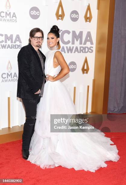 And Caleigh Ryan attend The 56th Annual CMA Awards at Bridgestone Arena on November 09, 2022 in Nashville, Tennessee.