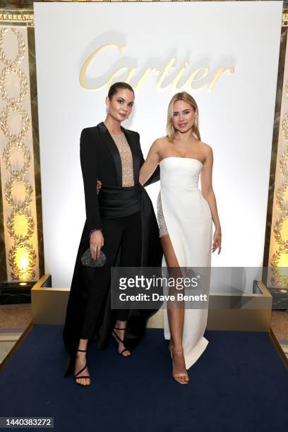 Megan Davis and Kimberley Garner attend the 32nd Cartier Racing Awards at The Dorchester on November 09, 2022 in London, England.