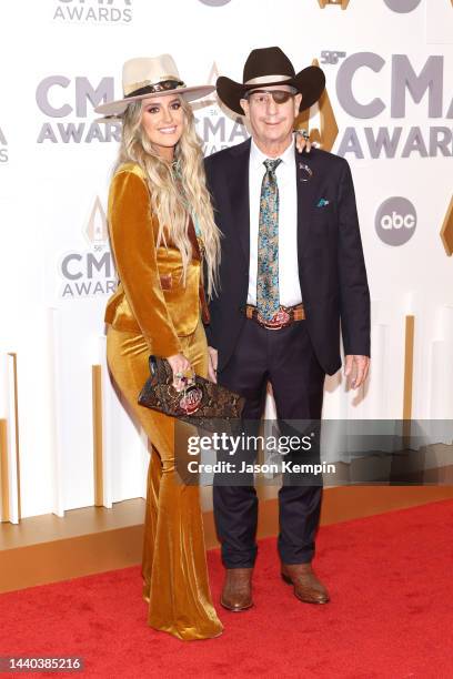 Lainey Wilson and Brian Wilson attend The 56th Annual CMA Awards at Bridgestone Arena on November 09, 2022 in Nashville, Tennessee.