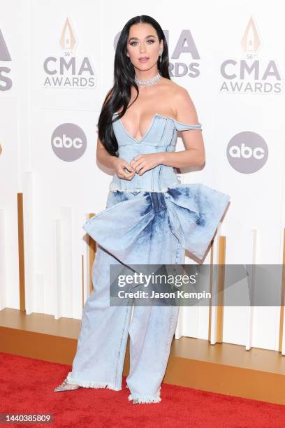 Katy Perry attends The 56th Annual CMA Awards at Bridgestone Arena on November 09, 2022 in Nashville, Tennessee.