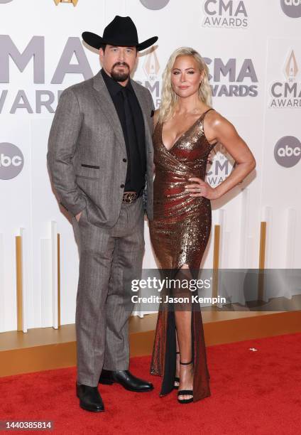 Cole Hauser and Cynthia Daniel attend The 56th Annual CMA Awards at Bridgestone Arena on November 09, 2022 in Nashville, Tennessee.