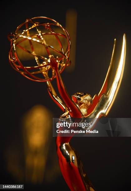 View of an Emmy statuette at the 73rd Creative Arts Emmy Awards held at L.A. Live on September 11, 2021.
