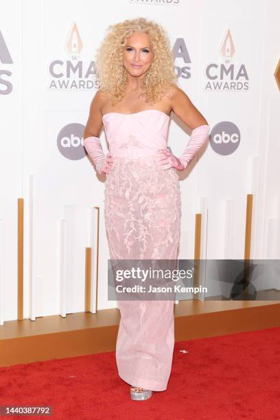 Kimberly Schlapman attends The 56th Annual CMA Awards at Bridgestone Arena on November 09, 2022 in Nashville, Tennessee.