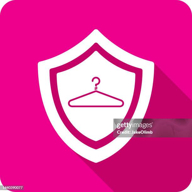 shield coat hanger icon silhouette 1 - dry cleaning stock illustrations