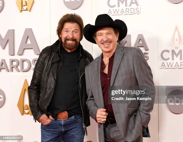 Ronnie Dunn and Kix Brooks of Brooks & Dunn attend The 56th Annual CMA Awards at Bridgestone Arena on November 09, 2022 in Nashville, Tennessee.