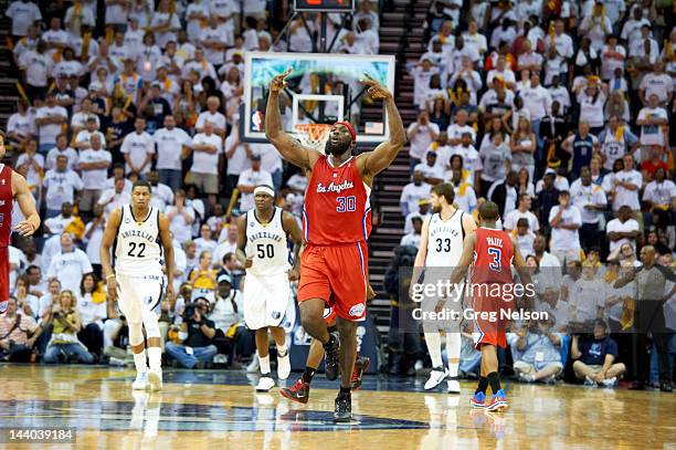 Playoffs: Los Angeles Clippers Reggie Evans victorious during game vs Memphis Grizzlies at FedEx Forum. Game 1. Memphis, TN 4/29/2012 CREDIT: Greg...