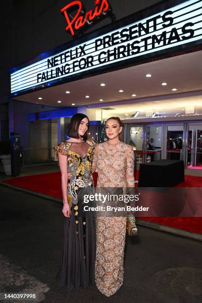 Aliana Lohan and Lindsay Lohan attend Netflix’s Falling For Christmas Celebratory Holiday Fan Screening with Cast & Crew on November 9, 2022 in New...