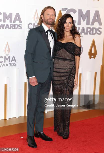 Dierks Bentley and Cassidy Black Bentley attend The 56th Annual CMA Awards at Bridgestone Arena on November 09, 2022 in Nashville, Tennessee.
