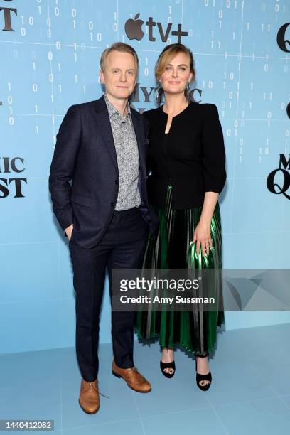 David Hornsby and Emily Deschanel attend the premiere for Apple's "Mythic Quest" Season 3 at Linwood Dunn Theater at the Pickford Center for Motion...