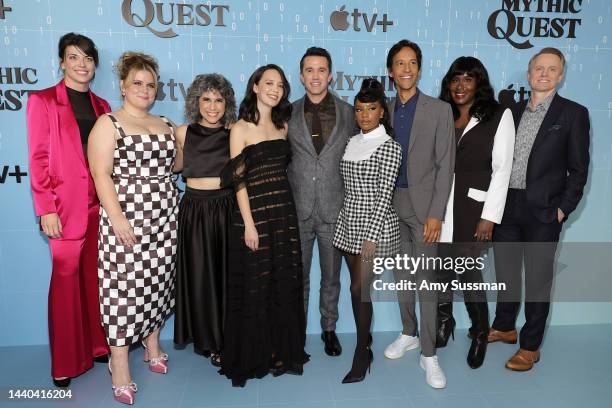 Megan Ganz, Jessie Ennis, Ashly Burch, Charlotte Nicdao, Rob McElhenney, Imani Hakim, Danny Pudi, Naomi Ekperigin, and David Hornsby attend the...