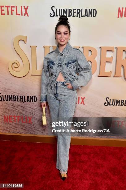 Auli'i Cravalho attends the Los Angeles Premiere of Netflix's "Slumberland" at AMC Century City 15 on November 09, 2022 in Century City, California.