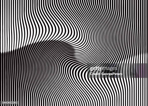 halftone pattern, abstract background of rippled, wavy lines - op art stock illustrations