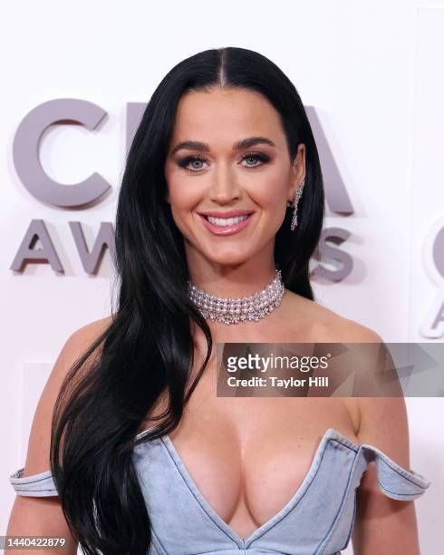 Katy Perry attends the 56th Annual CMA Awards at Bridgestone Arena on November 09, 2022 in Nashville, Tennessee.