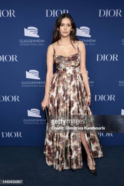 Nina Dobrev attends the 2022 Guggenheim International Gala, made possible by Dior at Guggenheim Museum on November 09, 2022 in New York City.
