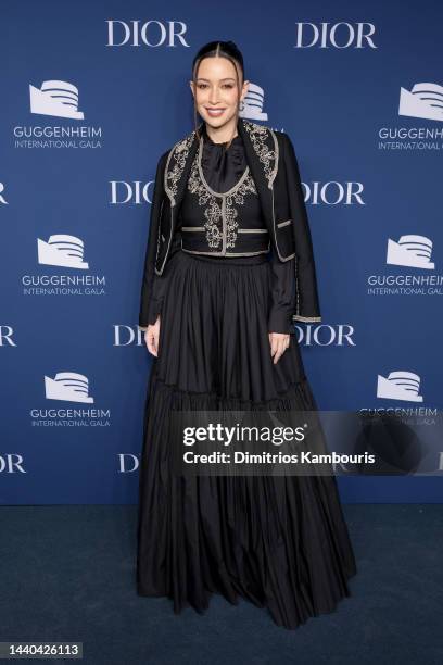 Christian Serratos attends the 2022 Guggenheim International Gala, made possible by Dior at Guggenheim Museum on November 09, 2022 in New York City.