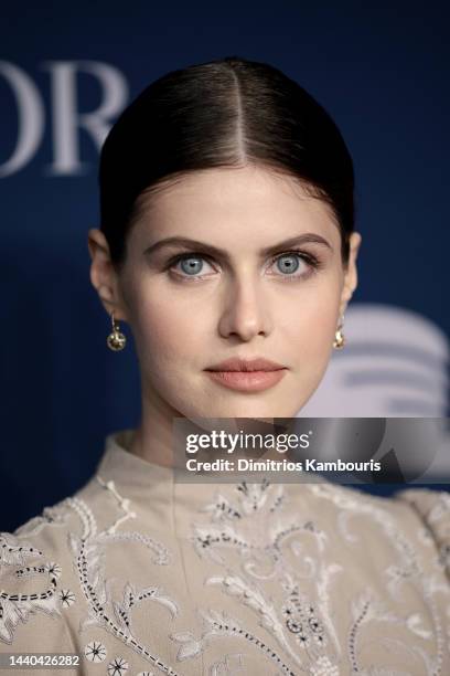 Alexandra Daddario attends the 2022 Guggenheim International Gala, made possible by Dior at Guggenheim Museum on November 09, 2022 in New York City.