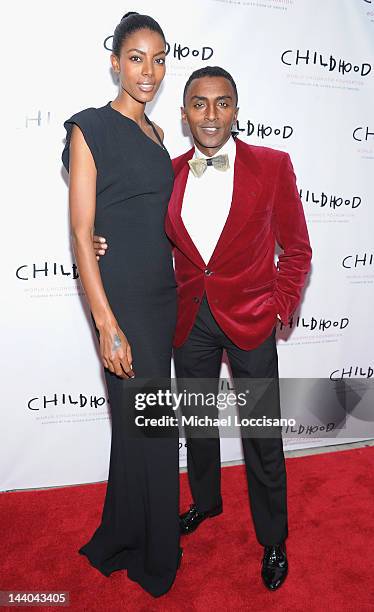 Chef Marcus Samuelsson and wife Maya Samuelsson attend the World Childhood Foundation USA Gala Dinner at Gotham Hall on May 8, 2012 in New York City.