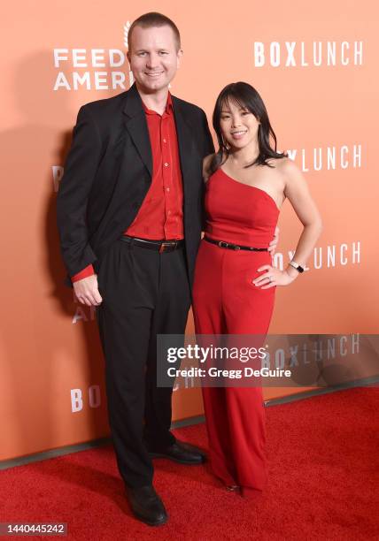 Dustin Szany and Wendy Lee attend the BoxLunch Gala Honoring Feed America at City Market Social House on November 09, 2022 in Los Angeles, California.