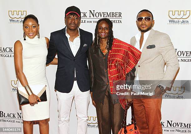 Mbong Amata, Jeta Amata, former U.S. Ambassador Robin Sanders and Enyinna Nwigwe attend the Black November screening at John F. Kennedy Center for...