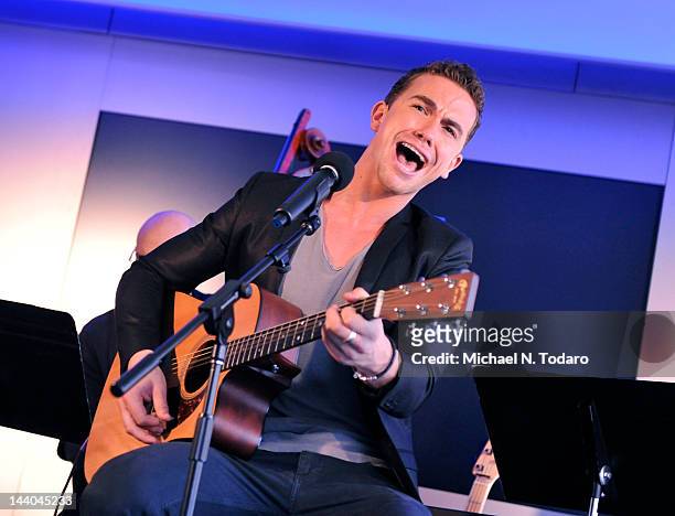 Richard Fleeshman visits at Apple Store West 14th Street on May 8, 2012 in New York City.