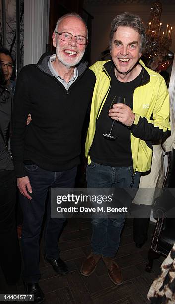 Bob Harris and Mark Ellen attend a party to launch the book "Speed of Life," containing photographs of David Bowie, by Masayoshi Sukita at the Arts...