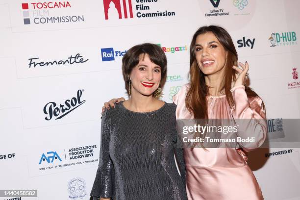 Silvia Chiave and Elisabetta Canalis attend the ITTV Forum & Festival Party at Terra at Eataly L.A. On November 09, 2022 in Los Angeles, California.