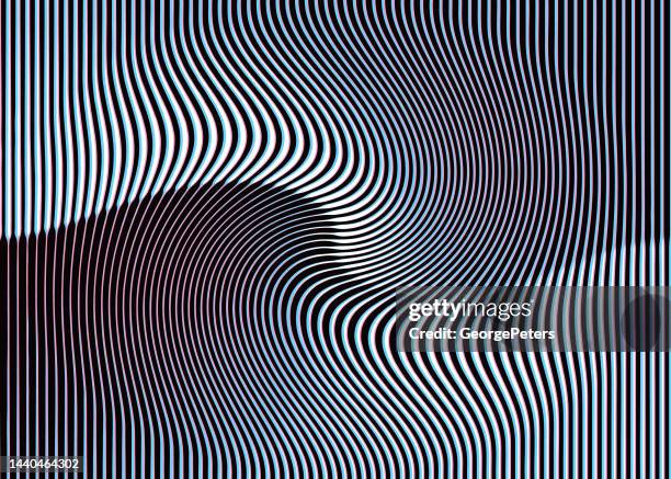 ilustraciones, imágenes clip art, dibujos animados e iconos de stock de bw halftone pattern, fondo abstracto de líneas onduladas y onduladas con técnica glitch - cambiar de forma