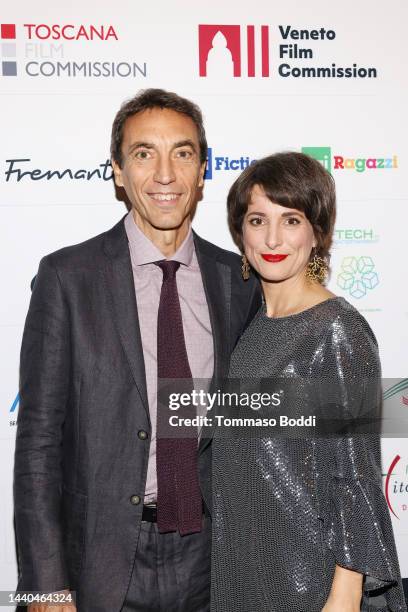 Tiberio Santomarco and Silvia Chiave attend the ITTV Forum & Festival Party at Terra at Eataly L.A. On November 09, 2022 in Los Angeles, California.