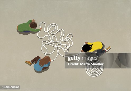 Kids Untangling Rope High-Res Vector Graphic - Getty Images