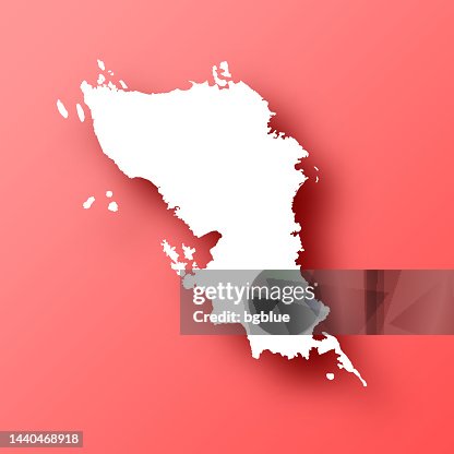 Samar map on Red background with shadow Samar map on Red background with shadow