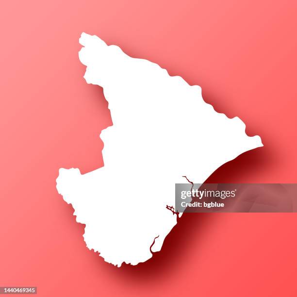 sergipe map on red background with shadow - brasil sergipe aracaju stock illustrations