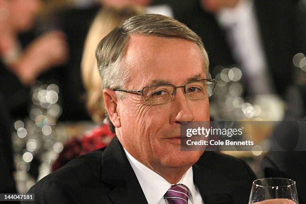 Treasurer Wayne Swan, sits before giving his post budget address at the National Press Club on May 9, 2012 in Canberra, Australia. The budget handed...