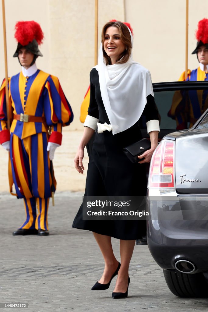 Pope Francis Meets Queen Rania And King Abdullah II Of Jordan
