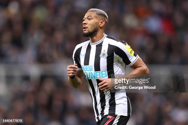 Joelinton of Newcastle United looks on during the Carabao Cup Third Round match between Newcastle United and Crystal Palace at St James' Park on...