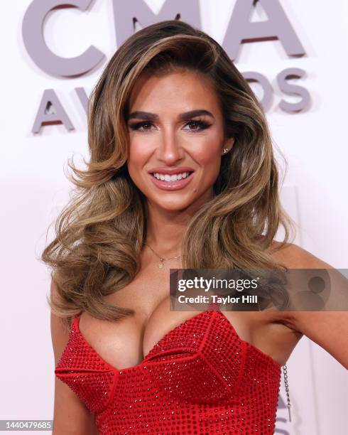 Jessie James Decker attends the 56th Annual CMA Awards at Bridgestone Arena on November 09, 2022 in Nashville, Tennessee.