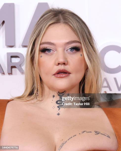 Elle King attends the 56th Annual CMA Awards at Bridgestone Arena on November 09, 2022 in Nashville, Tennessee.