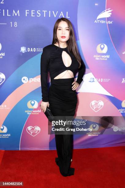 Jury Member Truong Ngoc Anh attends the opening night of the 2022 Asian World Film Festival, at the Regency Village Theatre on November 09, 2022 in...