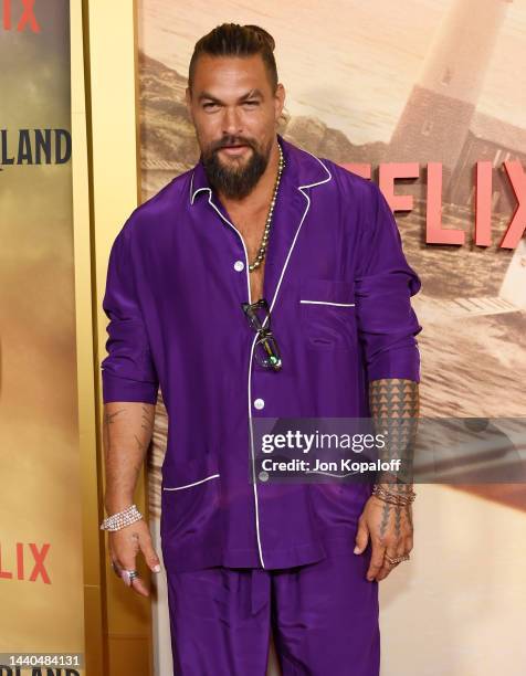 Jason Momoa attends Los Angeles Premiere Of Netflix's "Slumberland" at AMC Century City 15 on November 09, 2022 in Century City, California.