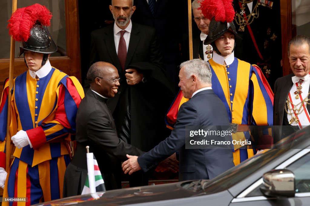 Pope Francis Meets Queen Rania And King Abdullah II Of Jordan