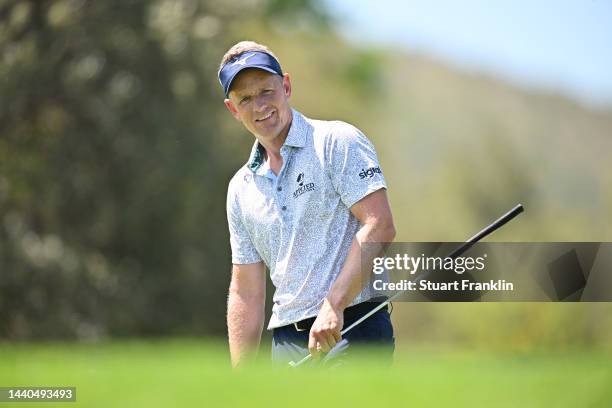 Luke Donald of England putts on the 10th green during Day One of the Nedbank Golf Challenge at Gary Player CC on November 10, 2022 in Sun City, South...