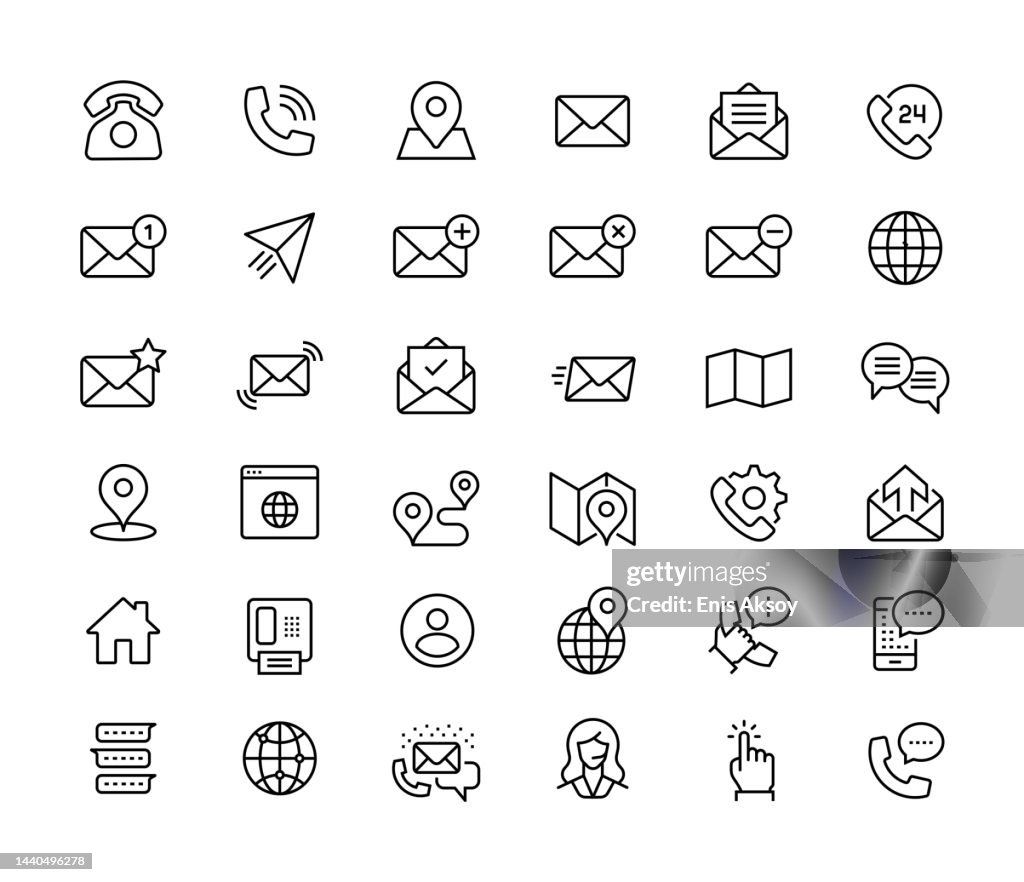 Iconos de línea de contacto