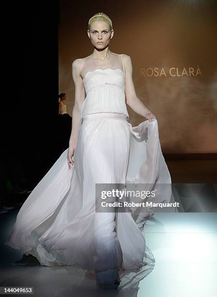 Andreja Pejic walks the runway 'Rosa Clara ' during Barcelona Bridal Week 2012 on May 8, 2012 in Barcelona, Spain.