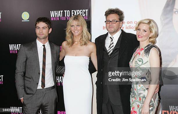 Actors Chase Crawford, Brooklyn Decker, director Kirk Jones and Elizabeth Banks attend the "What To Expect When Your Expecting" premiere at AMC...