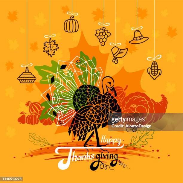 illustrations, cliparts, dessins animés et icônes de modèle de célébration de happy thanksgiving - happy thanksgiving banner