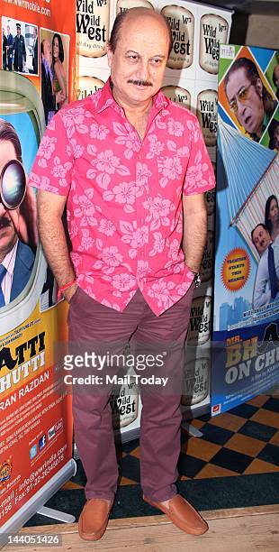 Anupam Kher during the music launch of the movie Mr Bhatti On Chutti held at Fun Republic in Mumbai on May 7, 2012.