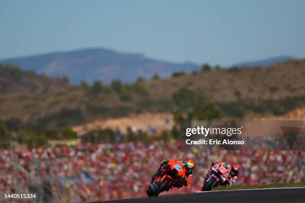 Remy Gardner of Australia and Tech3 KTM Factory Racing during the race of the Gran Premio Motul de la Comunitat Valenciana at Ricardo Tormo Circuit...