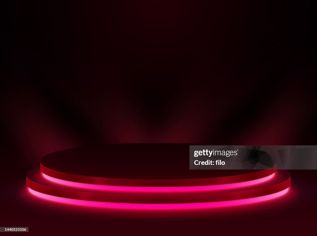 Glowing Red Led Light Lectern Platform High-Res Vector Graphic - Getty ...